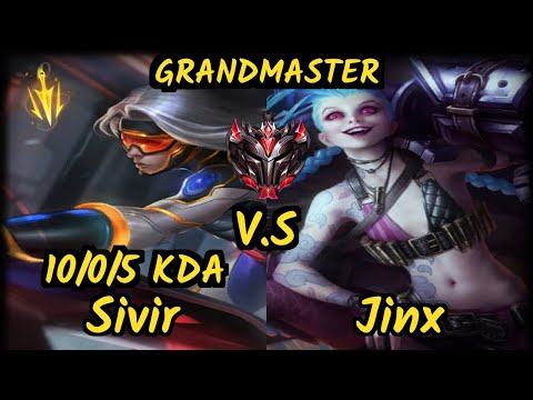Tay (SIVIR) vs JINX - 10/0/5 KDA BOTTOM ADC GAMEPLAY - BR Ranked GRANDMASTER