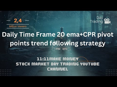 Daily Timeframe 20 ema + cpr pivot points trend following strategy with examples