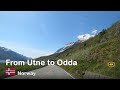 Road Trip from Utne to Odda in Hardanger - Norway 4K