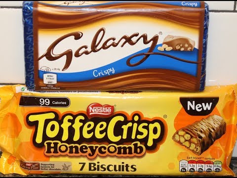 Galaxy Crispy Candy Bar & Nestle Toffee Crisp Honeycomb Biscuits Review