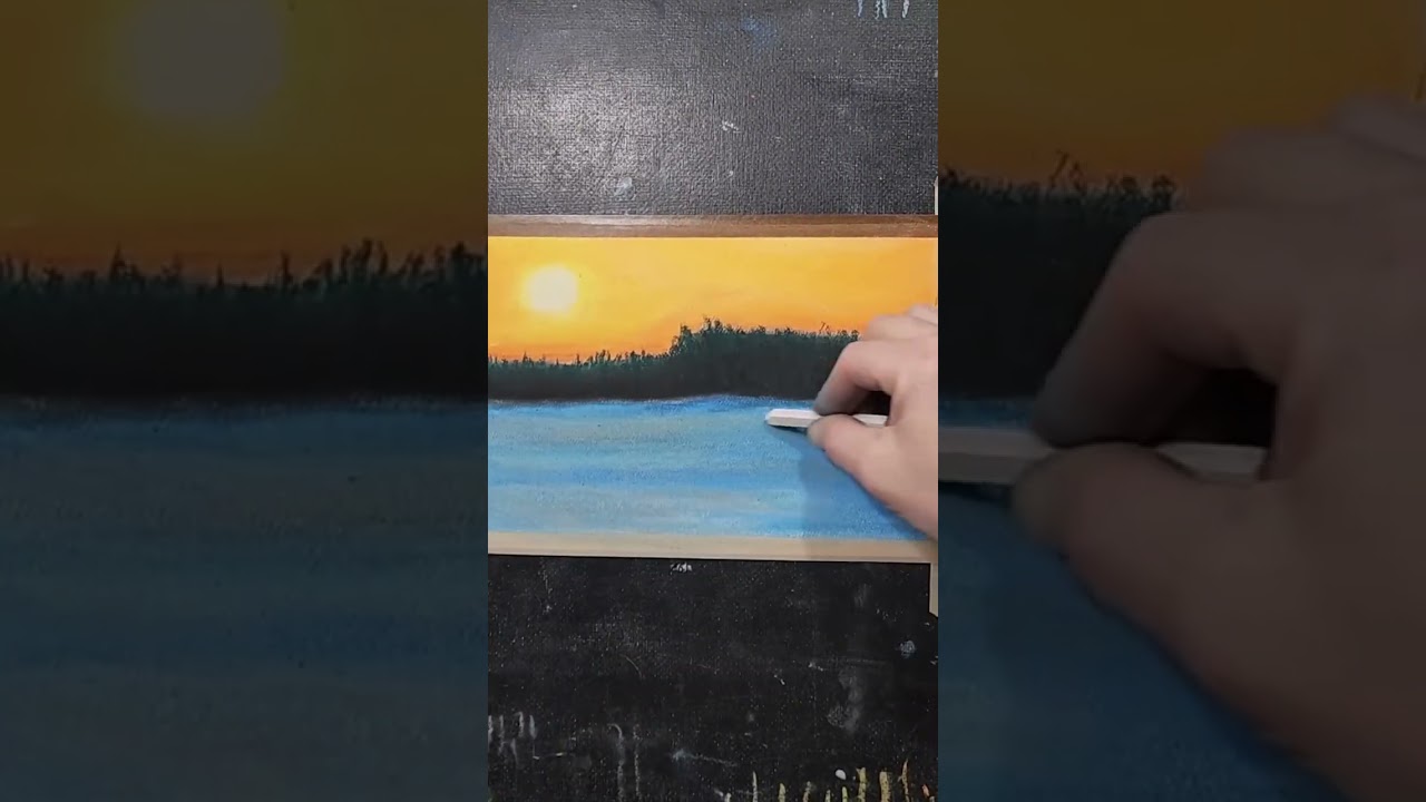 Art Clips- Sunset Painting in Soft Pastel