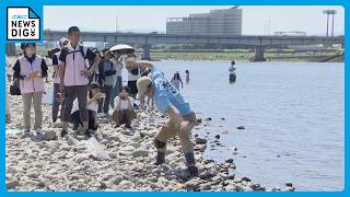 長良川で「水切り大会」全国各地から猛者が集結 最高記録は一体…？