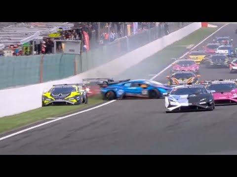 Lamborghini Super Trofeo EU 2025 | Spa Race 1 | Big Start Crash