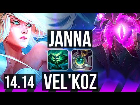 JANNA & Vayne vs VEL'KOZ & Ezreal (SUP) | 1/1/15, 900+ games | EUNE Master | 14.14