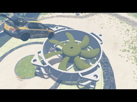 Crazy Car Jumping Into Giant Spinning Cooler - BeamNG Drive | Foolish Driver