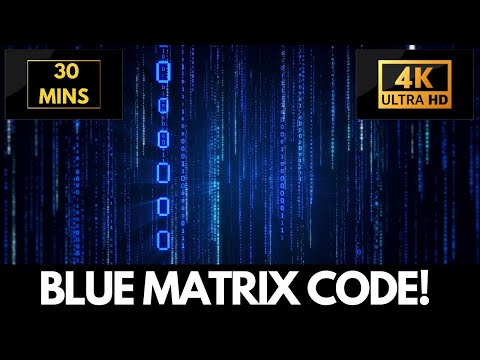 The Matrix BLUE Binary Falling Rain Code Screensaver | 3 Hours Screensaver & Live Wallpaper HD 4K!