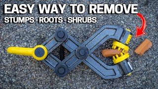EASY Way to REMOVE ROOTS, STUMPS & SHRUBS - Brush Grubber