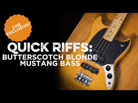 Fender Player Mustang Bass PJ Butterscotch Blonde w/3-Ply Black Pickguard (CME Exclusive) image 8