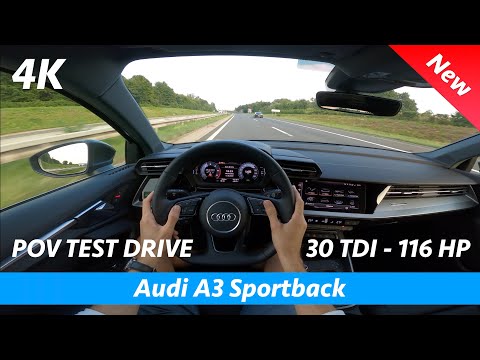 Audi A3 Sportback 2020 - POV test drive in 4K | 30 TDI - 116 HP, Acceleration 0 - 100 km/h