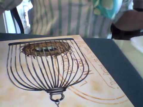 Ninho,gaiola e flores