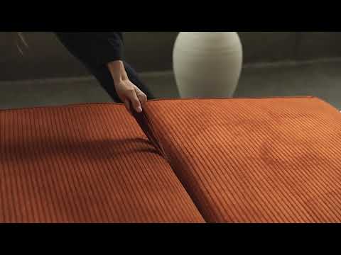 Slaapfauteuil Ramone ribfluweel - Stof Corduroy: 595 Oranje