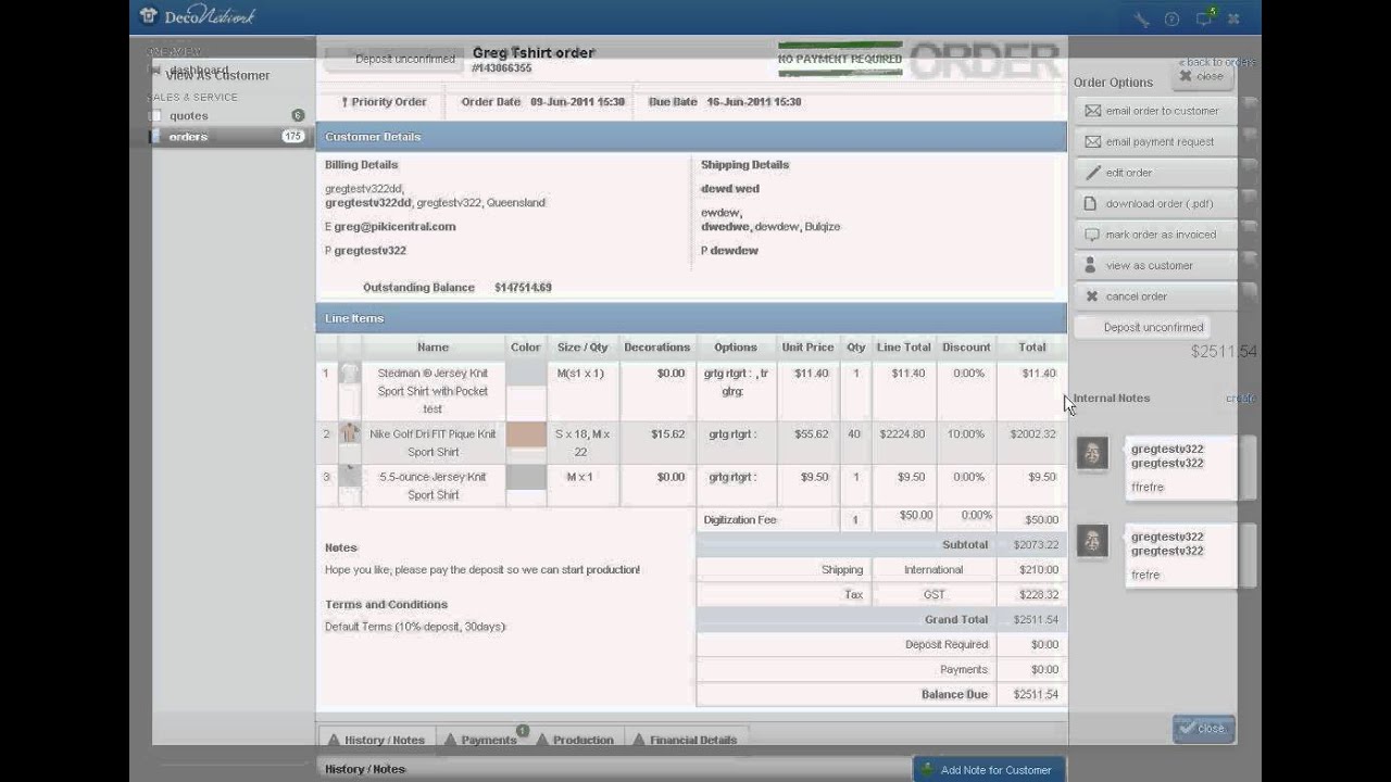 communication to customer