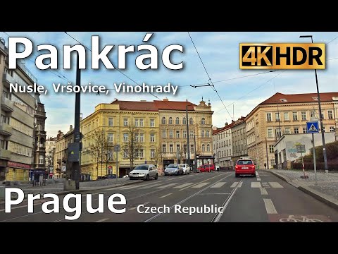 Driving Tour | Prague | Z Kavčích hor na Vinohrady | 4K HDR