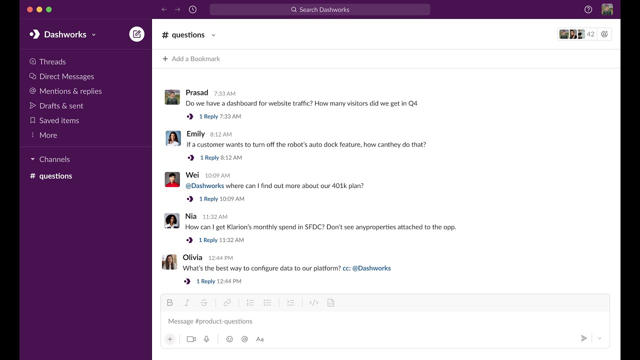 Dashworks for Slack