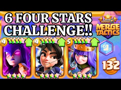 Can I Get 6 FOUR STARS In ONE GAME?! - Clash Royale Merge Tactics