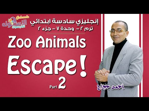 إنجليزي سادسة ابتدائي 2019| !Zoo Animals escape  | تيرم2-وح7-در2 |الاسكوله