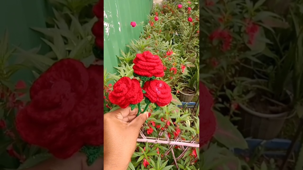 crochet Rose 🌹🤌💗#shorts #youtubeshorts #viral #crochet #trending #diycrafts