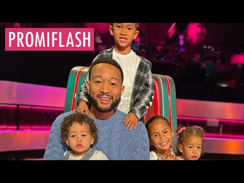 Video Thumbnail: Im "The Voice"-Stuhl: John Legend posiert mit seinen Kids