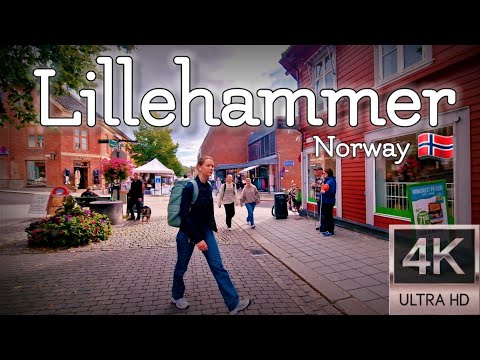 👣Walk with Me in Norway | City Center in Lillehammer | 4K experience | Autumn 2023👣