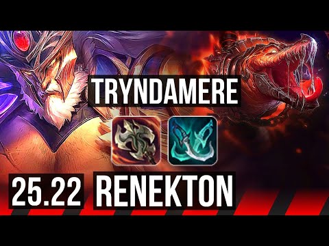 TRYNDAMERE vs RENEKTON (TOP) | 7/0/2, Godlike | KR Master | 25.22
