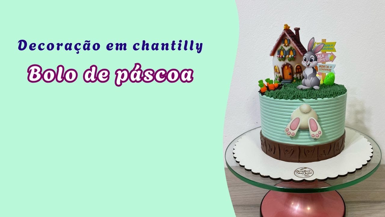 Bolo de Páscoa Encantado: Decoração em Chantilly Passo a Passo🐰🎂✨ - LIVE Gordices da Deia
