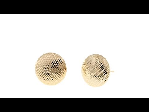 Passport to Gold 14K DiamondCut Button Stud Earrings