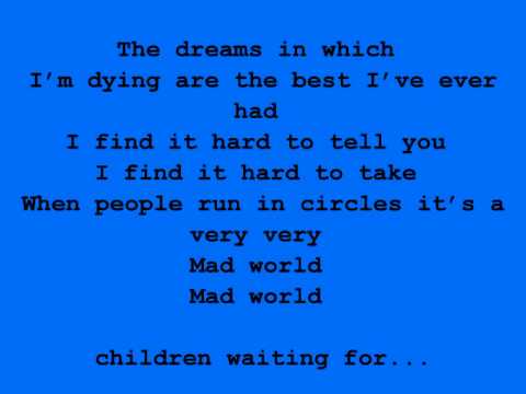 Gary Jules ft. Michael Andrews - Mad World w/Lyrics