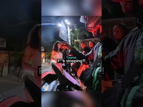 European Tourist Confronts Local Biker..