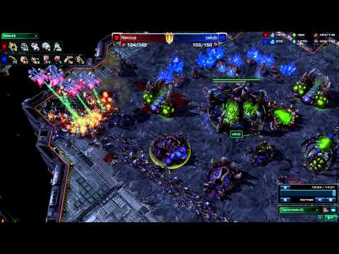 Zergling Mutas VS Marines Tank Medivacs