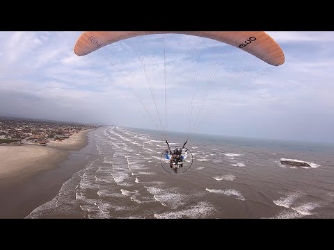 Voo 128 Paramotor IKE Costa filmagem do capacete