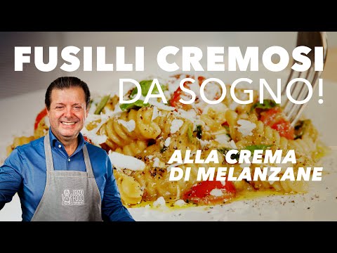 FUSILLI CON CREMA DI MELANZANE: RICETTA FACILE E CREMOSA! 🍆🧄🌿🇮🇹