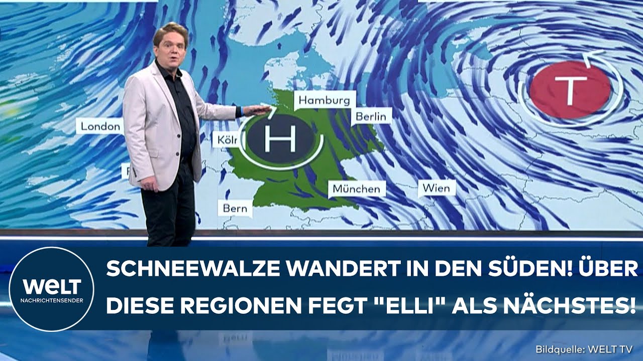 STURMTIEF: Schneewalze wandert in den Süden! Über diese Regionen fegt "Elli" als nächstes!