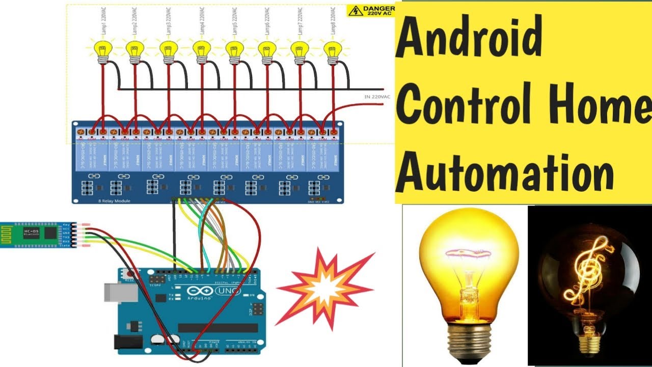 Home automation using Arduino and bluetooth #code #Circuit