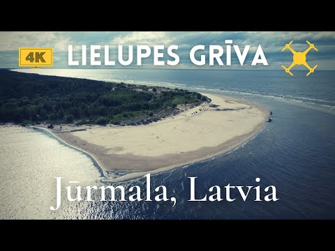 LIELUPE river mouth | Meeting Baltic Sea | Between Rīga & Jūrmala | 4K UHD drone flight