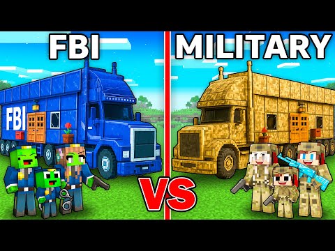 Mikey FBI vs JJ MILITARY Family Truck House Battle in Minecraft - Maizen