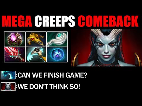 Octarine Core + Spell Prism Queen Of Pain Mega Creeps Comeback  - Epic Battle Fight 7.26c Dota 2