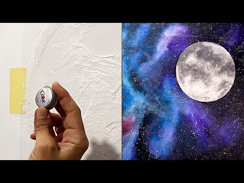 How to make a prominent moon decoration with Galaxy drawing 🌌