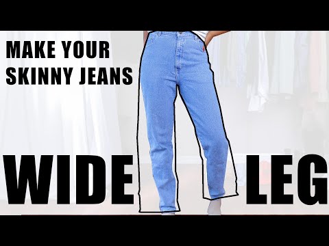 How To Turn Your Skinny Jeans into Wide Legs SUPER...