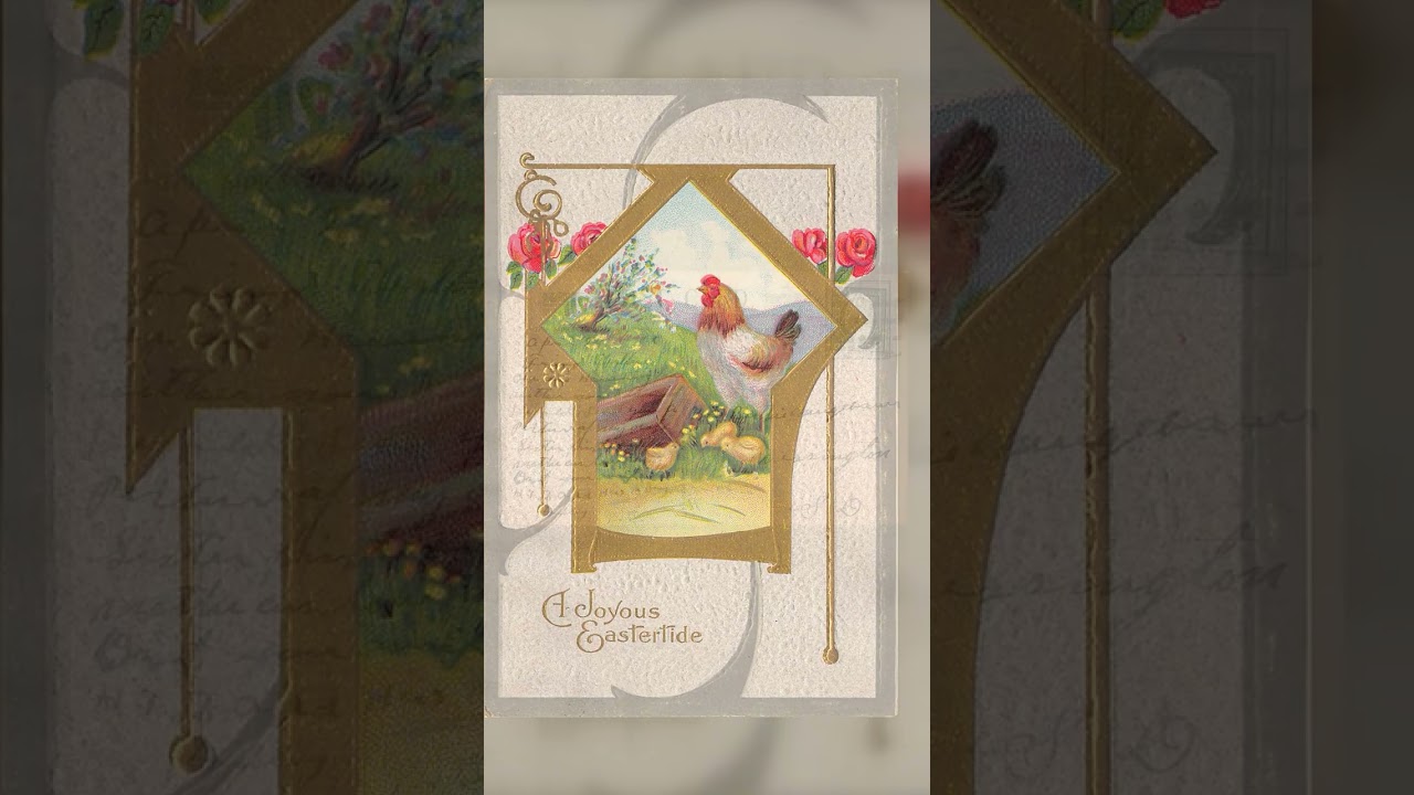 Joyous Eastertide, Divided Back Postcard, 1918 Postmark Video