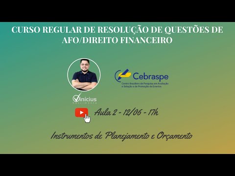 Aula 2 - Questões comentada de AFO - CESPE