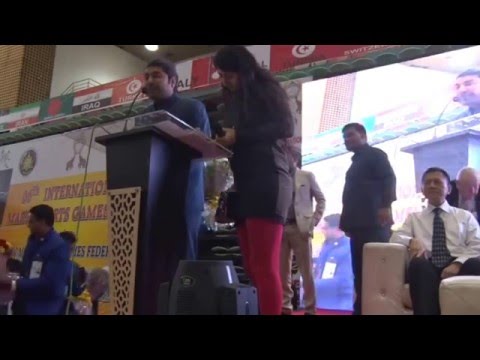 Anchor Rahul Sharma Anchoring at 6th International Martial Arts Games 2015