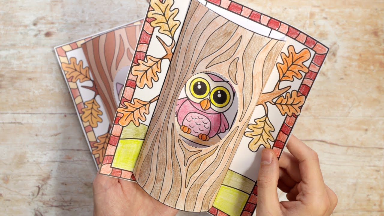 Owl 3D Coloring Page Craft
