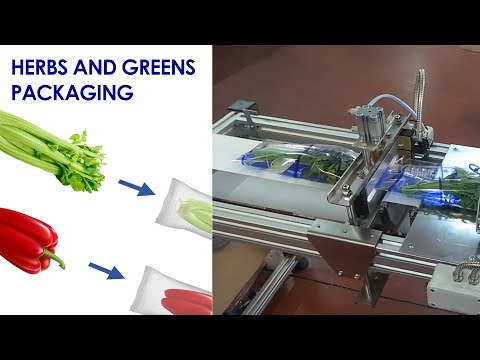 Packaging machine for herbs and greens