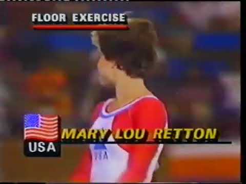 mary lou retton floor exercise gymnastics video