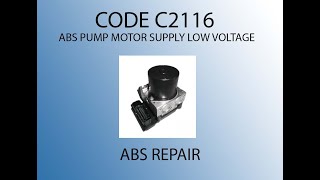 How to change Jeep ABS Pump - Code C2116.