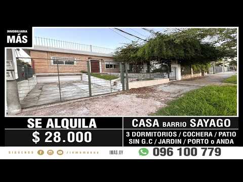 Video de YouTube - Casa Alquiler Cochera Sayago Montevideo iMas.uy MC