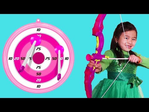 Jannie Plays with Archery Bow Toy