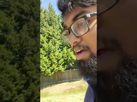 Samin talking from Vancouver to mom in Dubai...showing summer nature