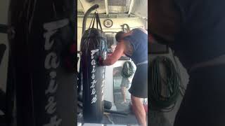 Heavy bag 5 min mma gloves 1 min switch slow mo