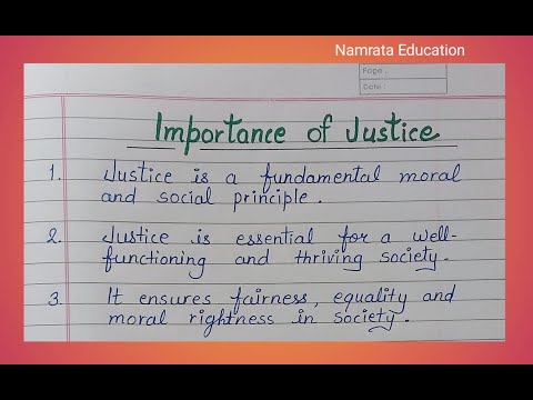 10 lines on Importance of Justice in English / Short Essay writing on Importance of Justice